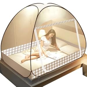 Olingline Mosquito Net for Bed Full to King Size Pop UP Mosquito Netting with Bottom Foldable Mosquito Nets Large…