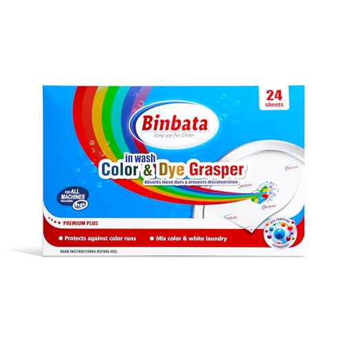 Binbata Color Grasper for Laundry 24 Count, Fragrance Free Dye Catcher Essential for Home Use, Dye Guard Grabber Sheets for Laundry in-Wash Sheets