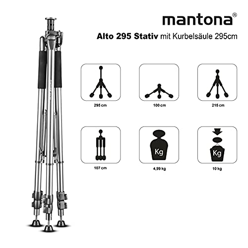 Mantona Alto 295 Stativ mit Kurbelsäule 295cm – Bild 4