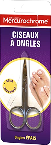 MERCUROCHROME - Ciseaux à Ongles – Ongles durs et épais - Coupe Nette et Précise des Ongles - Acier Inoxydable, A rincer à l'eau - Résistant - Facile à...