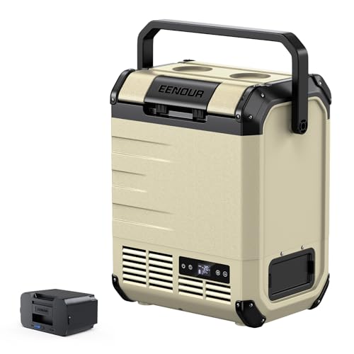 EENOUR 12 Volt Car Refrigerator D10 Car Fridge with Detachable battery 10Qt Portable Refrigerator for Car 12/24V DC 110~240 Volt AC for Truck RV Camper SUV Portable Freezer Electric Cooler for Camping