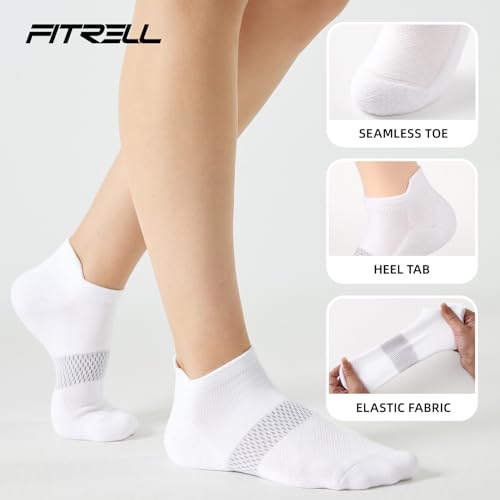 Image of FITRELL 5-6 Pairs Ankle Running Socks for Women Athletic Cushioned Low Cut Tab Sports Socks
