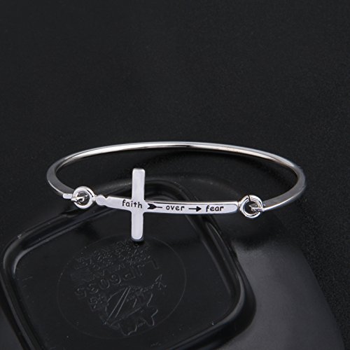 Zuo Bao Christian Bracelet Faith Bracelet Let Your Faith be Bigger Than Your Fear Cross Bracelet Religious Jewelry Gift for Her3