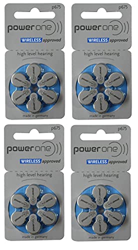 Image of Power One P675 Hearing Aid Battery (6X4 Pack) 24 Nos