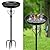 ODSNANIE Metal Bird Bath for Outside, Vintage Freestanding Birdbaths with Metal Stake, Upgraded 5 Pronged Base Birdfeeder Feeder Bowl for Outdoors Garden Patio Yard Lawn Decor (Black)