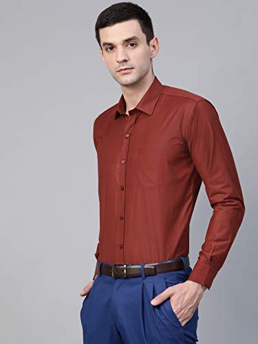 Image of MANQ Men's Regular Fit Cotton Formal Shirt, Full Sleeves, Spread Collar, Button-Down, Office, Business & Casual Wear