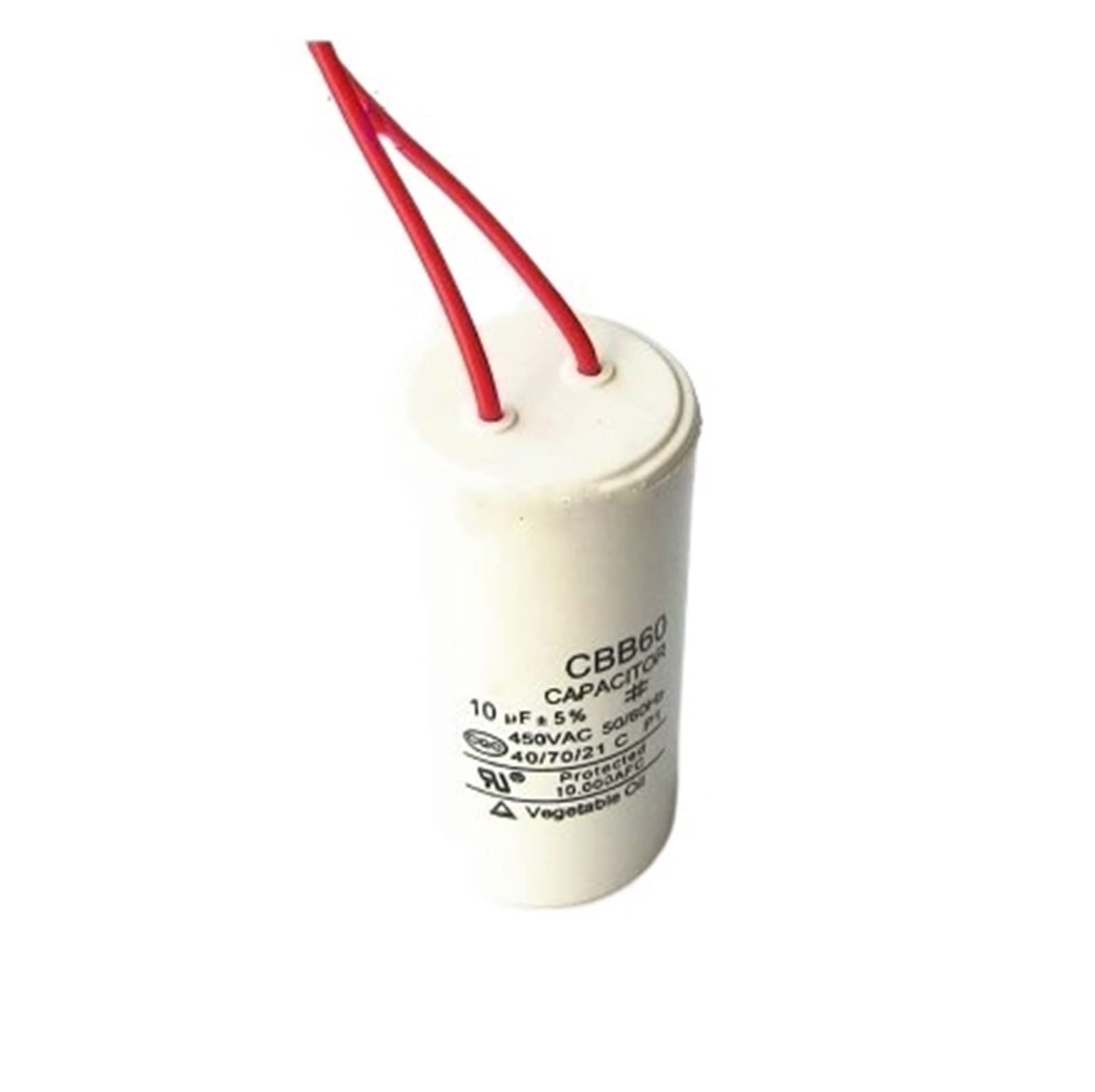 5 sztuk CBB60 10uf 450v elektroniczny kondensator rozruchowy pralka kondensator rozruchowy 38 x 70 mm urządzenia elektroniczne