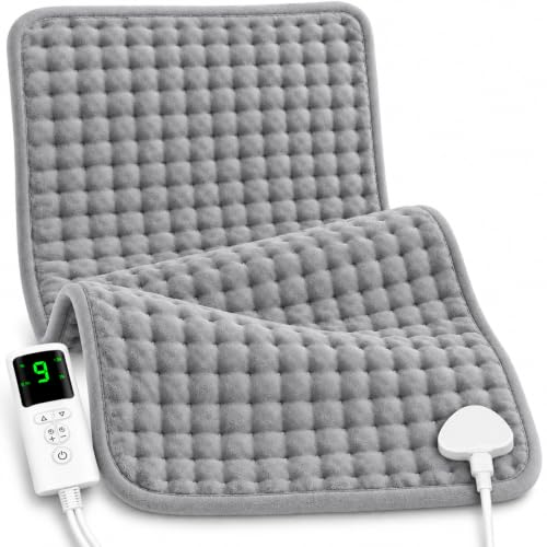 UOHHBOE Almohadilla Eléctrica Lumbar 75W 30×60 cm, 9 Niveles de Calor
