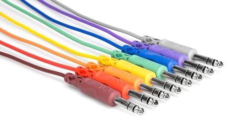 Hosa CSS845 TRS Patchbay Cable Kit 8 Pack, 1.5 Ft