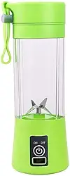 Liquidificador Portátil 420ml Mini Mixer Recarregável USB – Coqueteleira Elétrica 6 Lâminas, Sem Fio, Garrafa Squeeze com Tampa – Para Suco, Vitaminas e Coquetéis (Verde)
