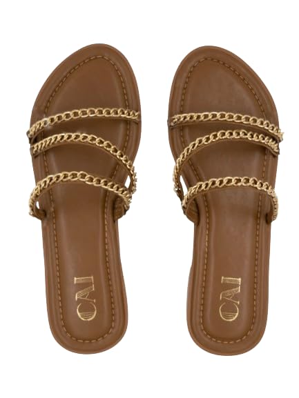 CAI Three Strapped Tan Chained Flats (B0DBVSDZTV) Amazon Price History, Amazon Price Tracker