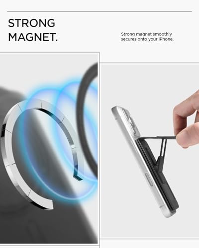 Image of Spigen Slim Fold (MagFit) Magsafe Card Holder with Stand, Magnetic Wallet Compatible with iPhone 17 /16 /15 /14 /13 /12 Models, Pixel 10 Pro /Pro XL /Fold - Black (Black, 1-Card)