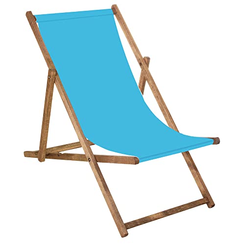 SPRINGOS Liegestuhl Gartenliege Klappstuhl aus Holz imprägniert klappbar...