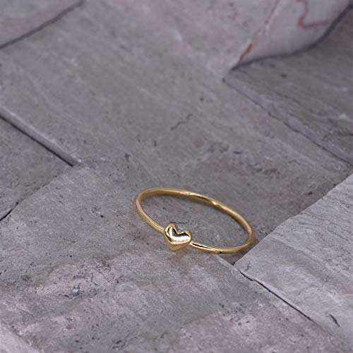BLOSSOM & HUE Minimalist Ring for Women Teens & Girls [18K Gold Plated on .925 Sterling Silver] - Dainty Love/Heart Band [Hypoallergenic]4