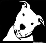 Smiling Happy Pitbull Decal Vinyl Sticker|Cars Trucks Walls Laptop|WHITE|5.5 In|URI441