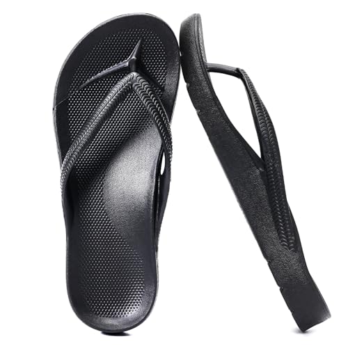 Flip Flops for Women and Men with Arch Support Comfortable Recovery Slide Sandals Slip Resistant Shower Shoes Walking Thong Sandals Lightweight and Soft Footbed Slides Flip Flops