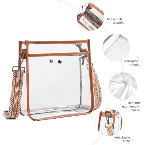Image of Bluome Clear Bag for Stadium Events 12x12x6, Clear Purses Stadium Bag Crossbody Purses for Concerts Football Games Travel