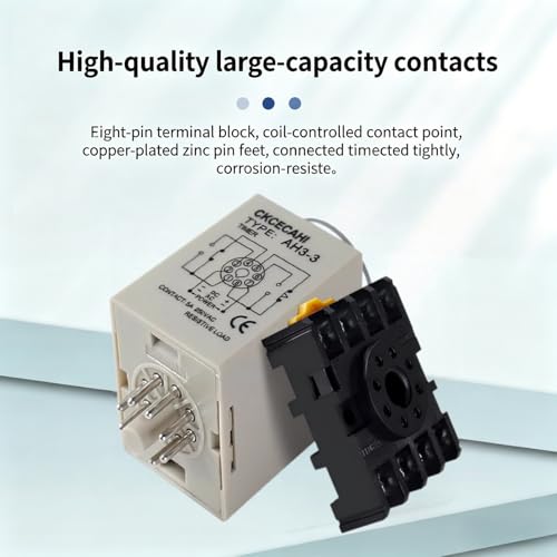 Relé de tiempo AH3-3 con bloque de terminales de ocho pines y retardo ajustable AC220V 5