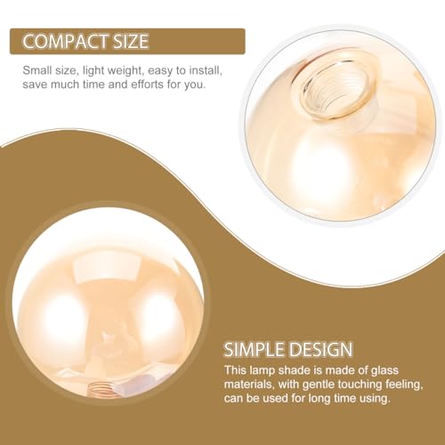 Image of Hemobllo Amber Glass Globe Lamp Shade Replacement 4.72 in Round Ball Lampshade Light Cover for Ceiling Lamp Pendant Fixture Chandelier Glass Shade Accessory