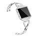 Wearlizer Replacement Metal Bands for Fitbit Blaze Band for Women with Frame Large Small Accessories Silver Rose Gold Black