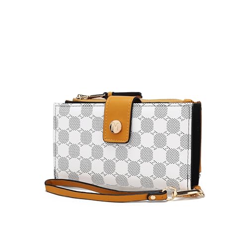 MKF Collection Carteira de pulso para mulheres, bolsa de pulso com vários compartimentos coloridos por Mia K, Cp Solene Mostarda, Casual
