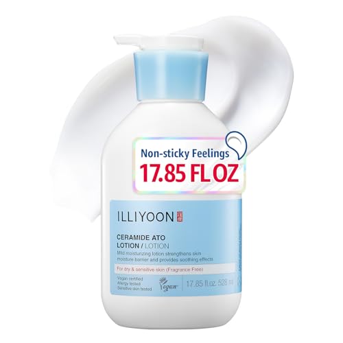 ILLIYOON Ceramide Ato Lotion 528ml(17.85oz) | Daily Moisturizing Lotion for All Skin Types | Deep Moisturizing and Soothing Effect | Korean Skin Care