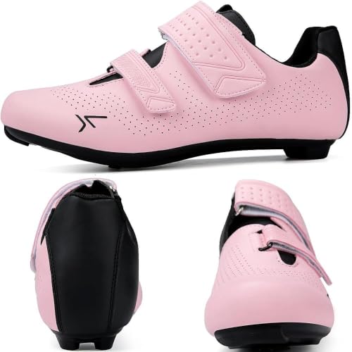 Image of Mens Womens Cycling Shoes Compatible with Peloton Road Bike Riding Bicycle Pre-Installed Delta Cleats