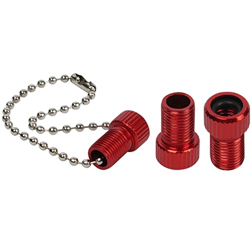 Flintronic Adaptador de latón, 3 unidades, adaptador de válvula de bicicleta de latón, adaptador de válvula de coche, adaptador de válvula de bicicleta, válvula de coche con anillo de sellado, rojo