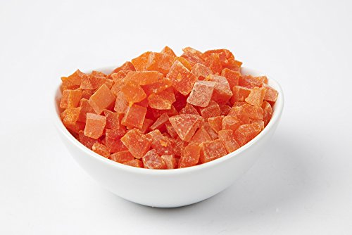 Aiva Natural Dried Papaya Dices, Low Sugar (2 LB) – Sweet and Chewy Dried Fruit for Snacking, Baking, and Toppings