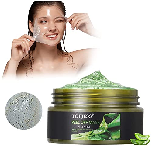Masque Peel Off, Blackhead Remover Masque, Aloe Vera Masque, Masque Point Noir, Aloe Vera Gel, Visage HydrateLe contrôle de l'huile, Supprime Acné,Nettoyant en Profondeur Rétrécir Pore Cover
