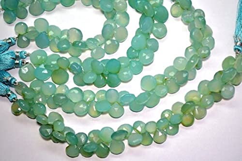 Natural chalcedony faceted heart briolette idéale pour un cadeau fait main