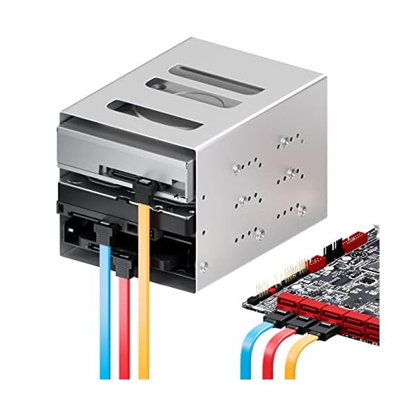 deleyCON 6x 50cm SATA 3 Kabel im Set SATA III Datenkabel - HDD SSD Verbindungskabel Anschlusskabel Metall-Clip 6 GBit/s… – Bild 6