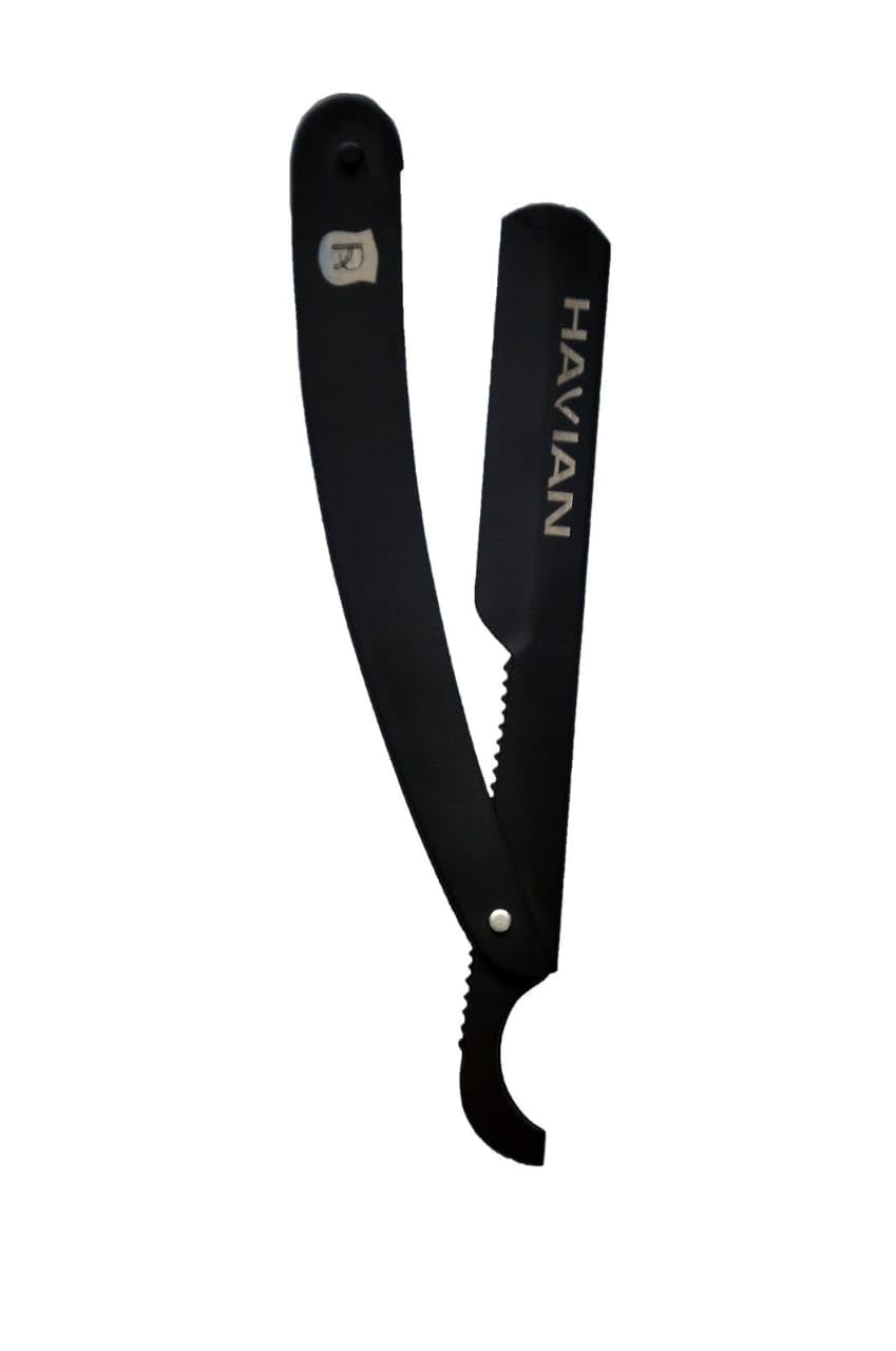 Professional Straight Razor Turkish Model Black Steel Ergonomic Handle-premium Quality Stainless Steel-with Finger Rest for Mens Traditional Wet