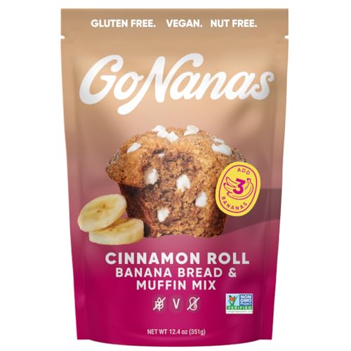 GoNanas Cinnamon Roll Banana Bread &amp; Muffin Mix, Gluten Free, Vegan, 1 Pack