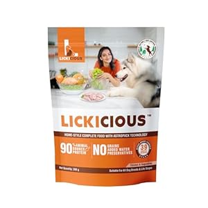 LICKICIOUS Homestyle Complete Wet Dog Food with Natural Ingredients | Chicken & Vegetables Flavour, 300g | 39 Essential Nutrients | No Preservatives, No Added Water, No Grains.