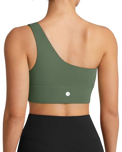 Image of Queenie Ke Womens One Shoulder Sports Bra Left Side Strap Yoga Bras Gym Training Workout Crop Tops