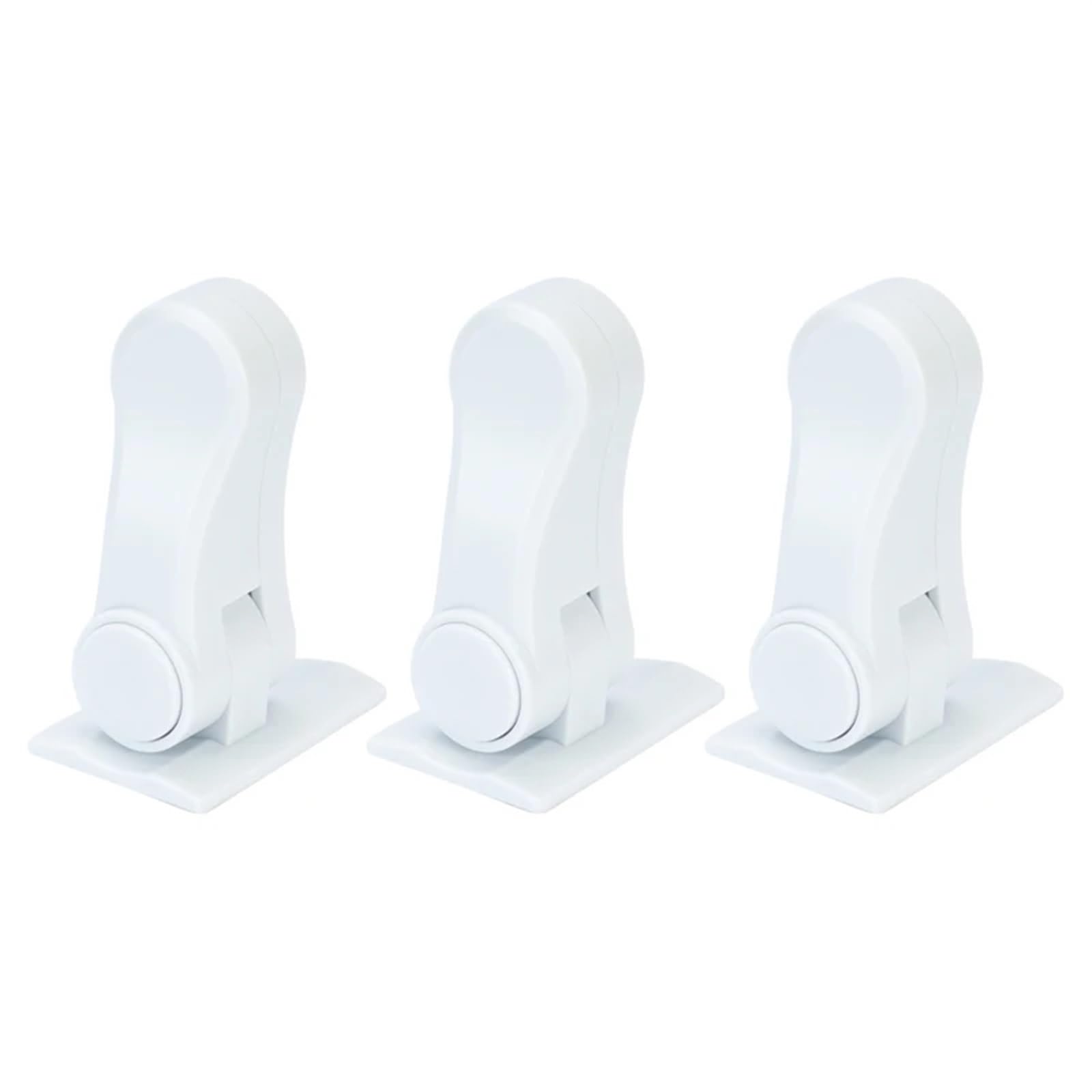 Blocca Porta 3 pezzi di protezione di sicurezza serratura for armadietto serratura a leva for porta in viscosa punzonatura anti-clip for serratura for cassetto attrezzatura di sicurezza(3pcs white)