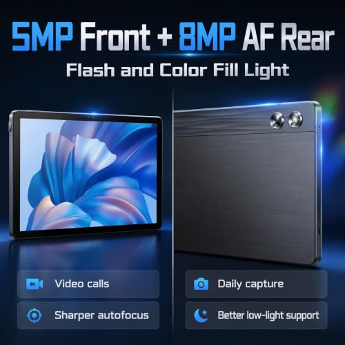 Image of Android Tablet 11 inch with Octa-Core Processor, 36GBRAM+128GB Storage, 7800mAh Large Battery, Gemini AI, 1TB Expandable, 5G /2.4G WiFi, BT 5.4,Dual Camera, Tablet for Study, Business&Entertainment