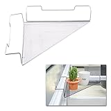 Cubicle Corner Shelf - Space-Saving Office Sundries Storage Rack Floating Organizer/Flower Pots Caddy -Iron Wire Rail with Mesh Panel - No Screw - (Silver)
