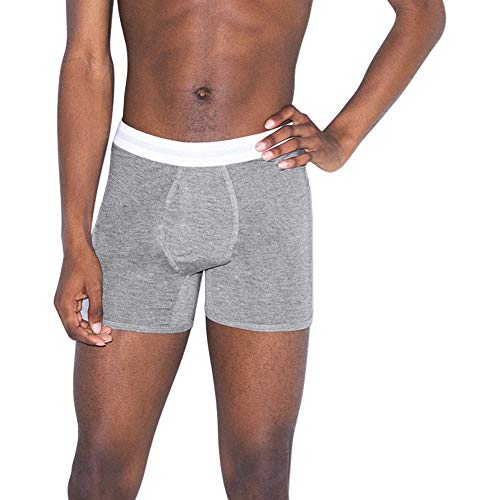 American Apparel Men's Mix Modal Boxer Brief, Heather Charcoal, Small