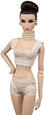 Migavan Fashion Elegant Lace Night Dress Underwear Lingerie Bras Clothes Costume Accessories Compatible with Barbie 11.5 inch Girl Dolls Style B