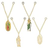 Épingles de chapeau religieuses de style mexicain:1 épingles de chapeau en chaîne religieuse dorée différentes, incorporant un design classique mexicain, chaque avec un pendentif unique de Guadalupe, une atmosphère religieuse forte, à la fois décoratif et culturellement riche, pour répondre aux besoins de correspondance personnalisée