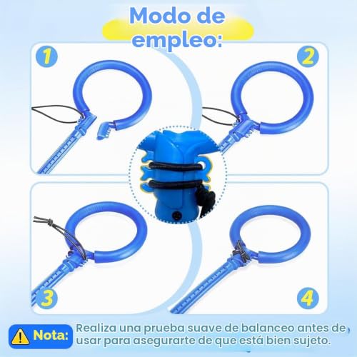 Miniatura 5 de Anyingkai Shine Bola de Salto de Tobillo,Plegable Anillo de Salto Intermitente,Colorida Flash Bola de Salto,Colorida Anillo de Salto de Tobillo,LED Saltar Bola para Niños (Azul - C)
