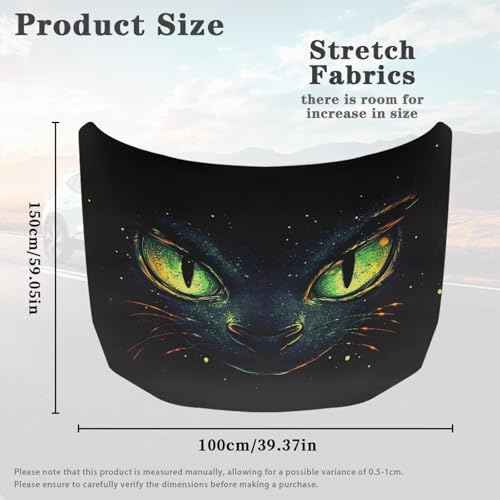 Image of Black Cat Car Hood Cover, Car Hood Cover Protector from Cats, Stretchable