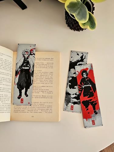 Image of Demon Slayer Anime Bookmark Set of 3 - Inspired by Tanjiro, Nezuko & Inosuke | Waterproof Matte Finish | for Manga Fans | Eco-Friendly Durable Bioplastic
