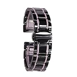 20 22 22 24mm Luxury ceramica e acciaio inox nero cinturino bianco adatto for Samsung S2 3 4 Huawei Gt. Cintura cinturino cinturino cinturino cinturino cinturino (Color : Black and pink, Size : 20mm