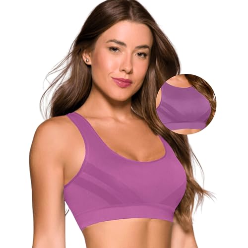 SELENE Top Sem Bojo Fitness Regata Academia Feminino Adulto, Roxo, GG