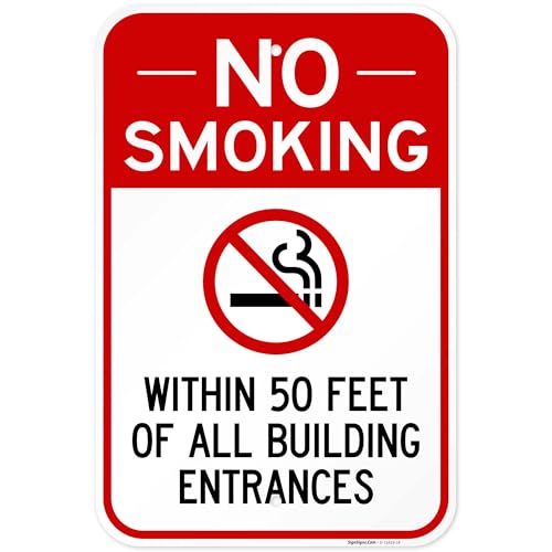 No Smoking Sign 12x18 Aluminum