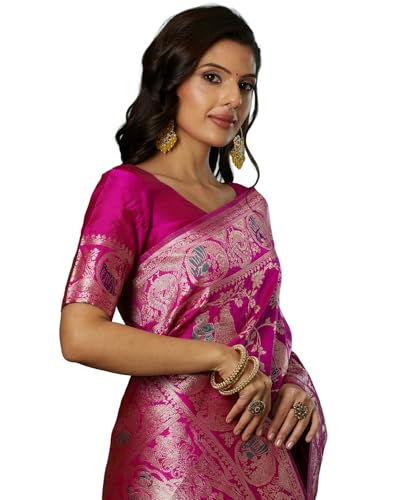 SIRIL Women's Banarasi Silk Blend Saree | kanjivaram Weaving Sari...