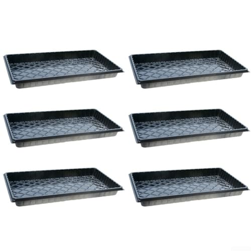 Lot de 6 plateaux de germination de plantes pour le jardinage, parfaits pour les petites plantes (sans trous)